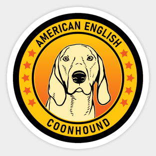 American English Coonhound Dog Portrait Sticker